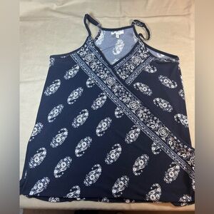 Maurices Navy and White Patterned Camisole